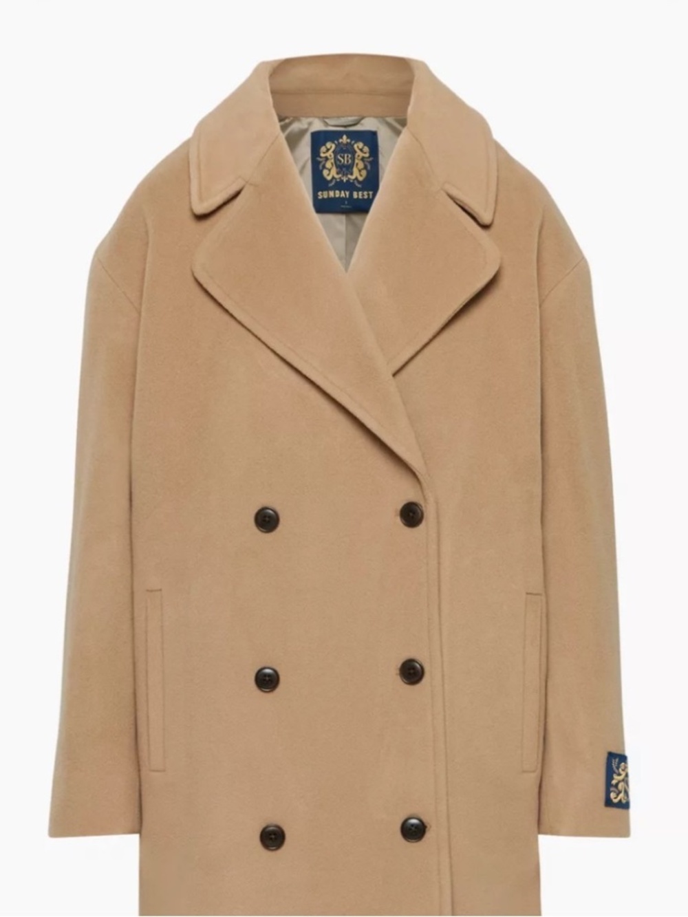 NWOT Aritzia Sunday Best Oversized Double-Breasted Wool Cashmere Coat size L